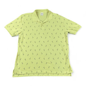 Brooks Brothers Polo Shirt Adult LARGE Yellow Boat Oars Rowing Rowboat Preppy